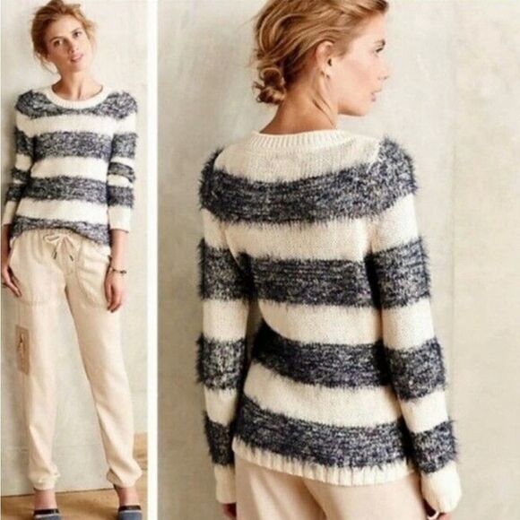 Tabitha Anthropologie Striped Eyelash Sweater - Picture 2 of 10